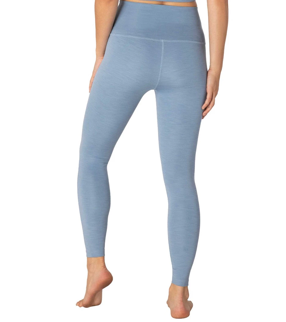 CLOTHING Beyond Yoga Heather Rib High Waisted 7/8 Yoga Leggings Serene Blue Heather 5 CLOTHING Beyond Yoga Heather Rib High Waisted 7/8 Yoga Leggings Serene Blue Heather