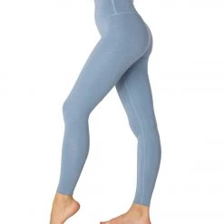 CLOTHING Beyond Yoga Heather Rib High Waisted 7/8 Yoga Leggings Serene Blue Heather 11 CLOTHING Beyond Yoga Heather Rib High Waisted 7/8 Yoga Leggings Serene Blue Heather