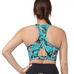 CLOTHING Manduka Pro Zip Front Yoga Sports Bra Black Tropics