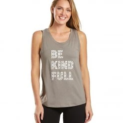 SuperLoveTees Be Kind Full Yoga Muscle Tee Taupe CLOTHING