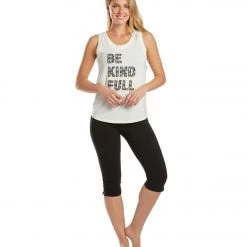 SuperLoveTees Be Kind Full Yoga Muscle Tee White CLOTHING