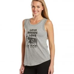 SuperLoveTees Love Breeds Love Elephant Yoga Muscle Tee Grey CLOTHING