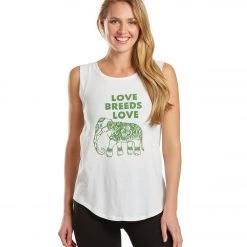 SuperLoveTees Love Breeds Love Elephant Yoga Muscle Tee White CLOTHING