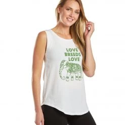SuperLoveTees Love Breeds Love Elephant Yoga Muscle Tee White CLOTHING