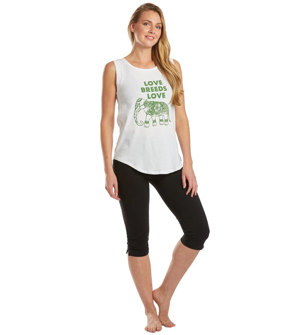 SuperLoveTees Love Breeds Love Elephant Yoga Muscle Tee White CLOTHING 6 SuperLoveTees Love Breeds Love Elephant Yoga Muscle Tee White CLOTHING