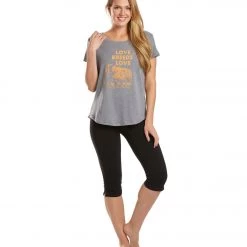 SuperLoveTees Love Breeds Love Faded Crew Yoga Tee Faded Navy