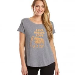 SuperLoveTees Love Breeds Love Faded Crew Yoga Tee Faded Navy