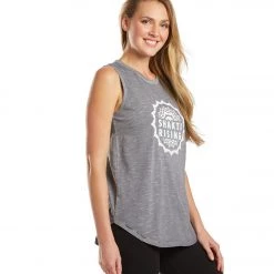 SuperLoveTees Shakti Rising Yoga Muscle Tee Elephant Grey