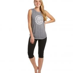 SuperLoveTees Shakti Rising Yoga Muscle Tee Elephant Grey