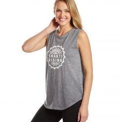 SuperLoveTees Shakti Rising Yoga Muscle Tee Elephant Grey