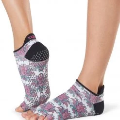 Toesox Low Rise Half-Toe Yoga Grip Socks Mantra CLOTHING