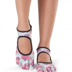 Toesox Bellarina Full-Toe Yoga Grip Socks Posy