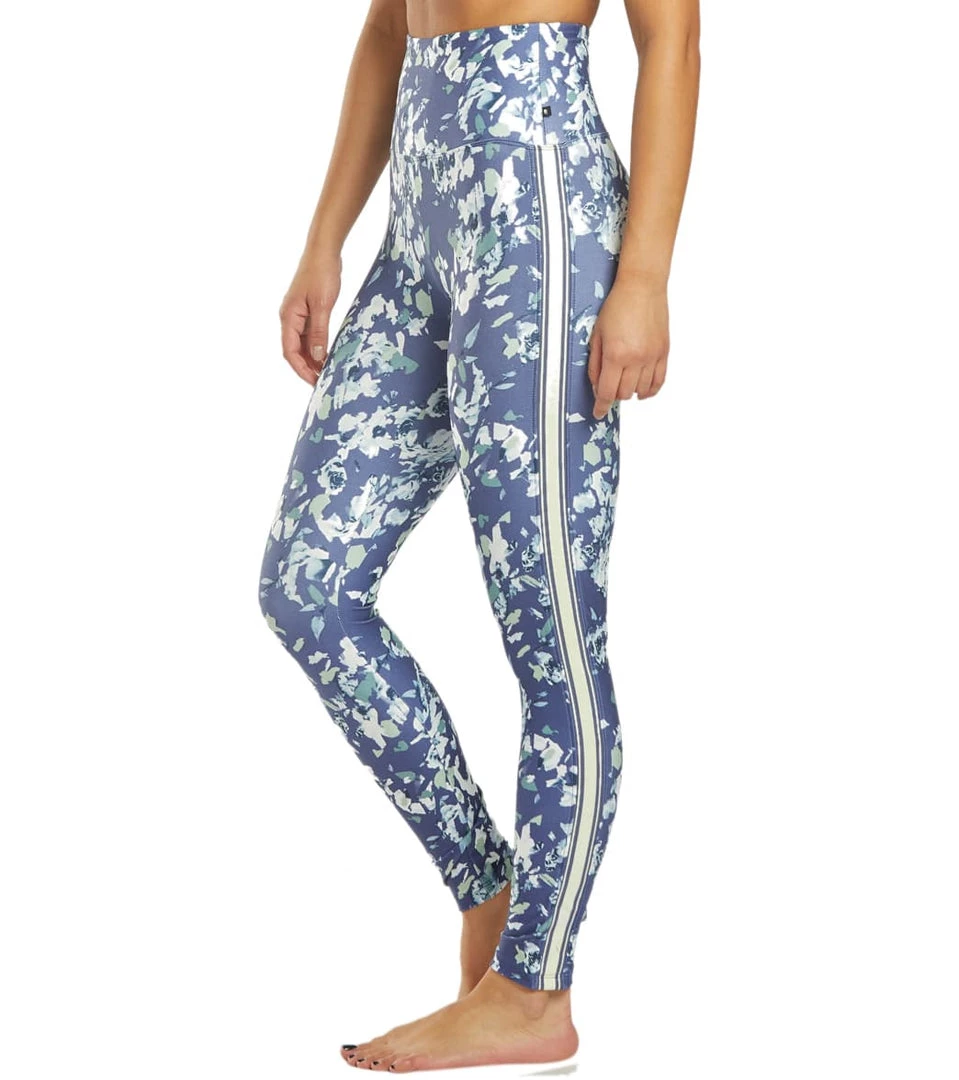 Marika Joanne Track Yoga Leggings Crown Blue Chopped Floral Long Leggings 5 Marika Joanne Track Yoga Leggings Crown Blue Chopped Floral Long Leggings