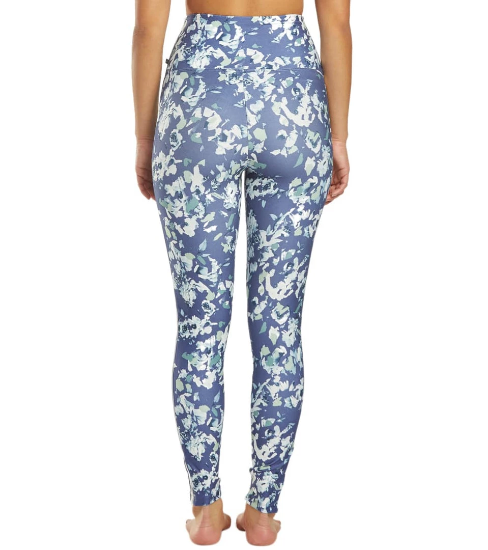 Marika Joanne Track Yoga Leggings Crown Blue Chopped Floral Long Leggings 6 Marika Joanne Track Yoga Leggings Crown Blue Chopped Floral Long Leggings