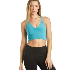 Free People Movement Good Karma Crop Yoga Top Turquoise NEW ARRIVALS