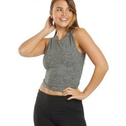 Spiritual Gangster Twisted Open Back Yoga Tank Medium Heather Grey CLOTHING