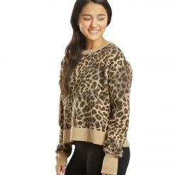 Spiritual Gangster Cheetah Glow Up Sweater Cheetah Print
