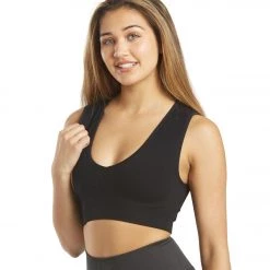 CLOTHING Spiritual Gangster Ribbed Metta Plunge Yoga Brami Black 13 CLOTHING Spiritual Gangster Ribbed Metta Plunge Yoga Brami Black