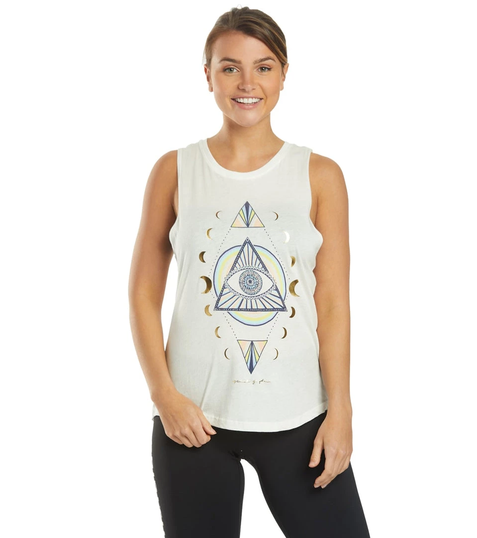 Spiritual Gangster Seeing Eye Muscle Yoga Tank Stone CLOTHING 9 Spiritual Gangster Seeing Eye Muscle Yoga Tank Stone CLOTHING