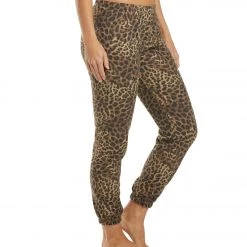 Spiritual Gangster Perfect Sweatpants Cheetah Print CLOTHING