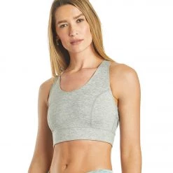 Free People Light Synergy Yoga Crop Top Grey Combo CLOTHING