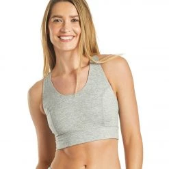 Free People Light Synergy Yoga Crop Top Grey Combo CLOTHING