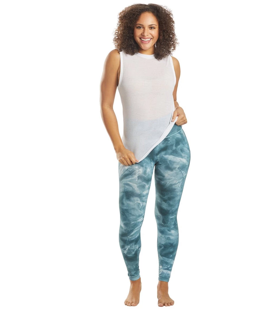 Free People Good Karma Tie Dye Yoga Leggings Blue Green CLOTHING 6 Free People Good Karma Tie Dye Yoga Leggings Blue Green CLOTHING