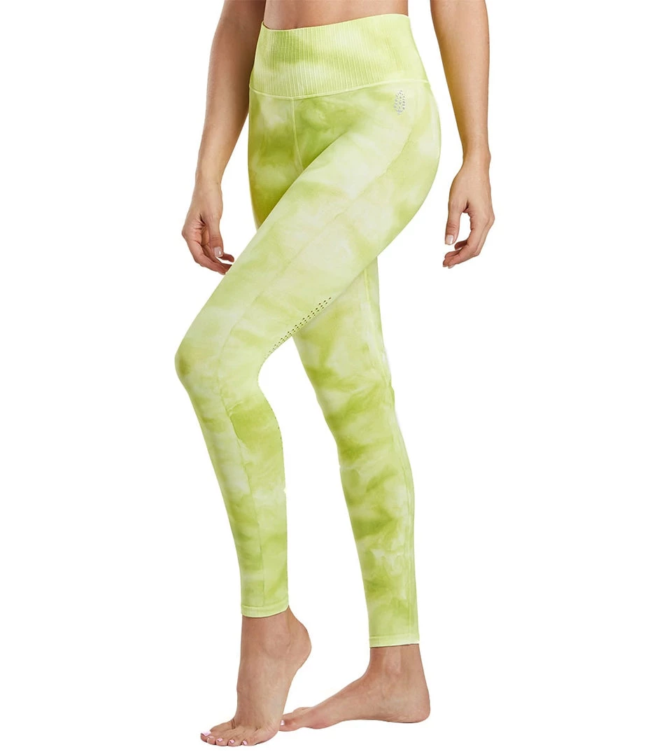 Free People Good Karma Tie Dye Yoga Leggings Lime CLOTHING 7 Free People Good Karma Tie Dye Yoga Leggings Lime CLOTHING