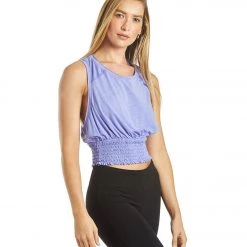 Free People Say My Name Yoga Smock Top Purple