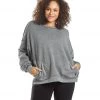 CLOTHING Free People Solid Metti Crew Neck Pullover Dark Grey