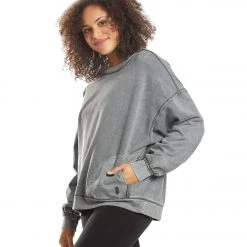 CLOTHING Free People Solid Metti Crew Neck Pullover Dark Grey