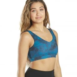 Everyday Yoga Tie Dye Embrace Thick Strap Sports Bra Indigo CLOTHING