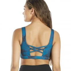 Everyday Yoga Tie Dye Embrace Thick Strap Sports Bra Indigo CLOTHING