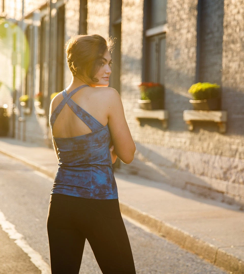 Everyday Yoga Tie Dye Elevated Support Tank Indigo 8 Everyday Yoga Tie Dye Elevated Support Tank Indigo
