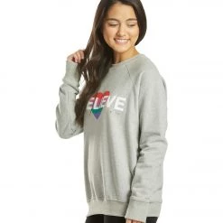 Spiritual Gangster Believe Classic Crew Sweatshirt Medium Heather Grey CLOTHING 13 Spiritual Gangster Believe Classic Crew Sweatshirt Medium Heather Grey CLOTHING