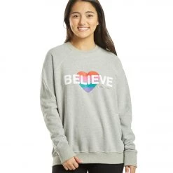 Spiritual Gangster Believe Classic Crew Sweatshirt Medium Heather Grey CLOTHING 15 Spiritual Gangster Believe Classic Crew Sweatshirt Medium Heather Grey CLOTHING
