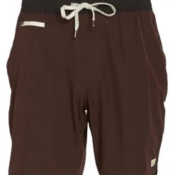 Vuori Men's Banks Shorts Oxblood Linen Texture CLOTHING