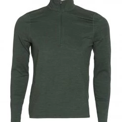 Vuori Men's Ease Performance Yoga 1/2 Zip Blackened Green Heather CLOTHING