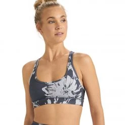 CLOTHING Vuori Bella Yoga Sports Bra Charcoal Big Flower