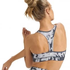 CLOTHING Vuori Bella Yoga Sports Bra Charcoal Big Flower