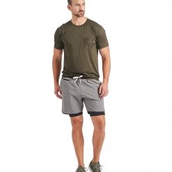 Vuori Men's Stockton Shorts Grey Linen Texture CLOTHING