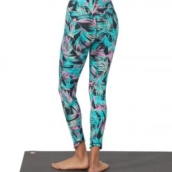 Manduka Pro High Waisted 7/8 Yoga Leggings Black Tropics