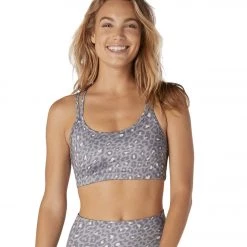 Beyond Yoga Lux Atlas Yoga Sports Bra Gray Leopard CLOTHING