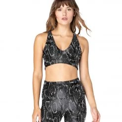 Beyond Yoga Lux All In Racerback Yoga Bralet Black Snake