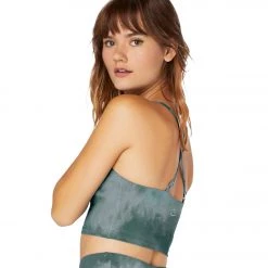 Beyond Yoga Lux Criss-Cross Cropped Yoga Tank Meadow Sage Smoke