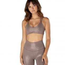 CLOTHING Beyond Yoga Twinkle Yoga Sports Bra Mocha Brown/Rose Gold Twinkle