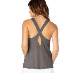 CLOTHING Beyond Yoga Boyfriend Jersey Crossback Yoga Tank Latte Heather