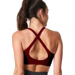 NUX Seamless Shapeshifter Yoga Sports Bra Maroon Fine