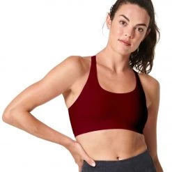 NUX Seamless Shapeshifter Yoga Sports Bra Maroon Fine