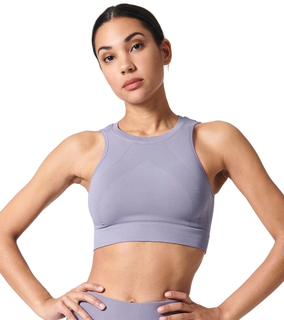 NUX One By One Seamless Vintage Wash Yoga Crop Pale Purple CLOTHING 3 NUX One By One Seamless Vintage Wash Yoga Crop Pale Purple CLOTHING